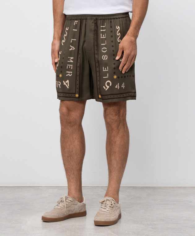 Balmain Шорти кольору хакі з принтом GH0PA145VI82 зображення 3