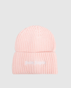 Palm Angels Дитяча рожева шапка з вишивкою логотипа F6PAJGHT226