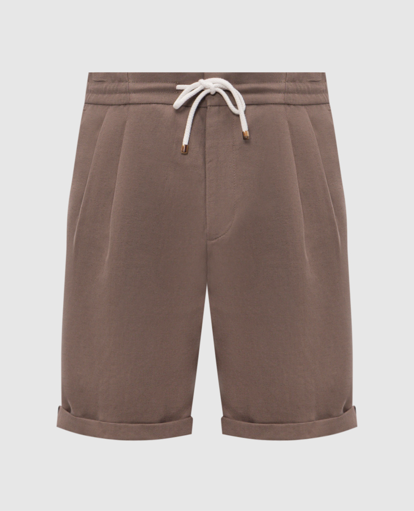 Коричневые шорты с льном