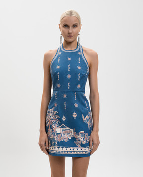 Alemais Синее платье мини Acacia с открытой спиной 6203D