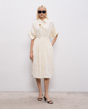 Juun.j Платье-рубашка цвета айвори с эффектом жатки JW6371W020