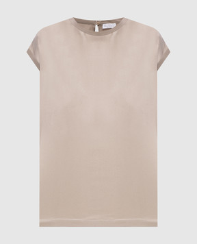 Brunello Cucinelli Сірий топ із шовку M0C59EH500