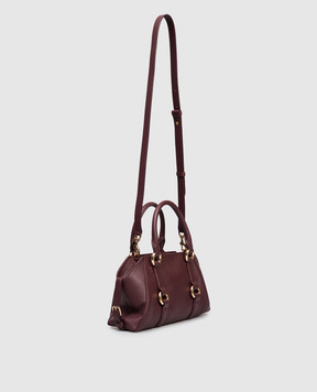 Alexander McQueen Бордовая кожаная сумка Farringdon 8515961VDEB
