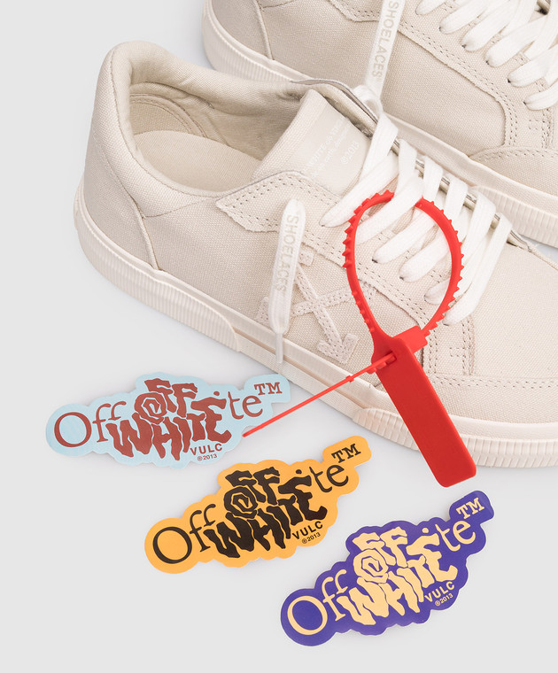 Off-White Бежевые кроссовки Vulcanized OWIA288S26FAB001 изображение 5