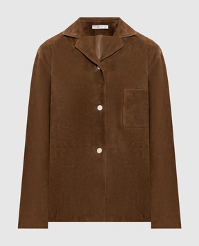 The Row Коричневая замшевая рубашка Jannie 10834L655