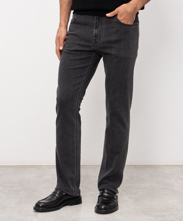 Stefano Ricci Черные джинсы с эффектом потертости MFT62B2280TR107K изображение 3