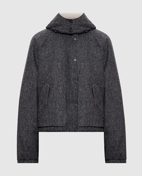 Brunello Cucinelli Сіра пухова куртка з вовною MD0023657