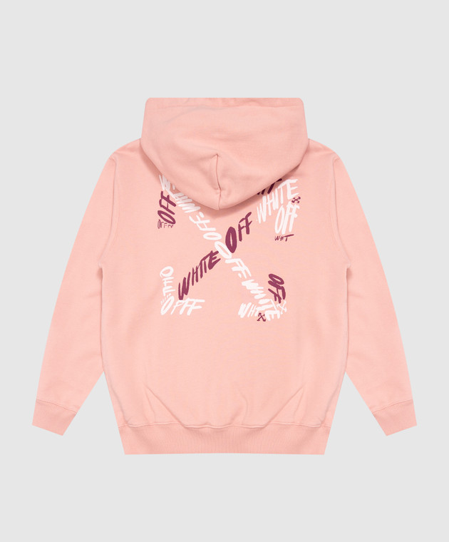 Off-White Детское розовое худи Arrow Writings 44GBB002F26F006 изображение 2