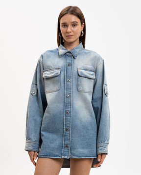 Off-White Блакитна джинсова сорочка з ефектом потертості 2YQ006S26DEN002