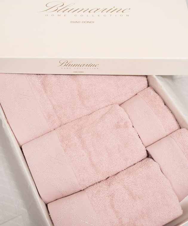 Blumarine Home Набор розовых махровых полотенец Crystelle с вышивкой 5 шт H0000230044 изображение 2