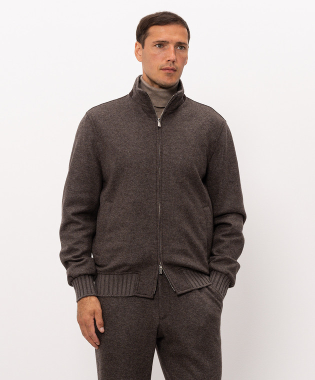 Enrico Mandelli Коричневая куртка из кашемира 4T703A5428 изображение 3