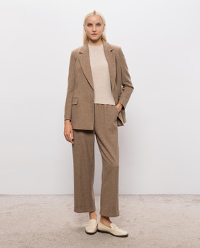 Allude Бежевий светр з короткими рукавами з кашеміру 26511152