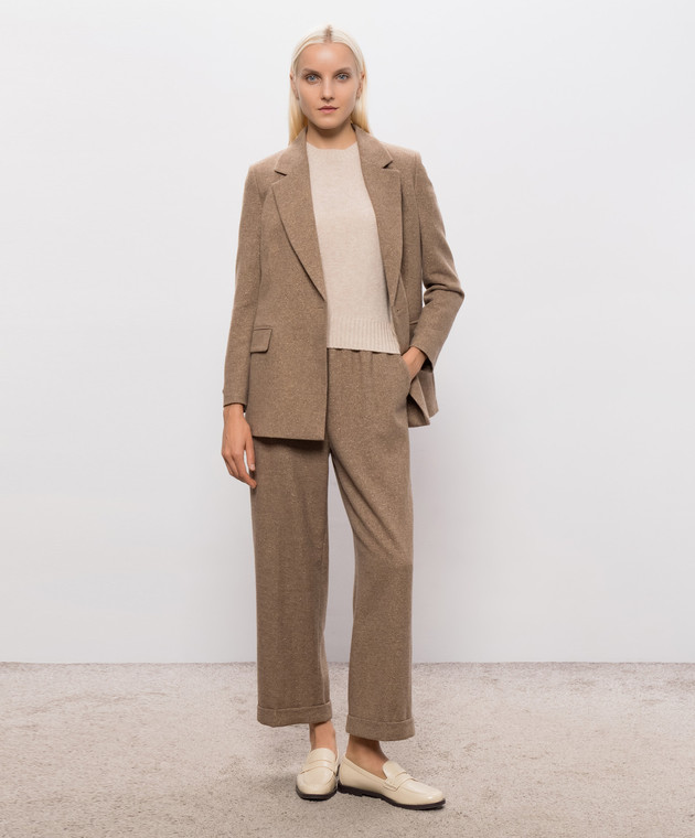 Allude Бежевий светр з короткими рукавами з кашеміру 26511152 зображення 2