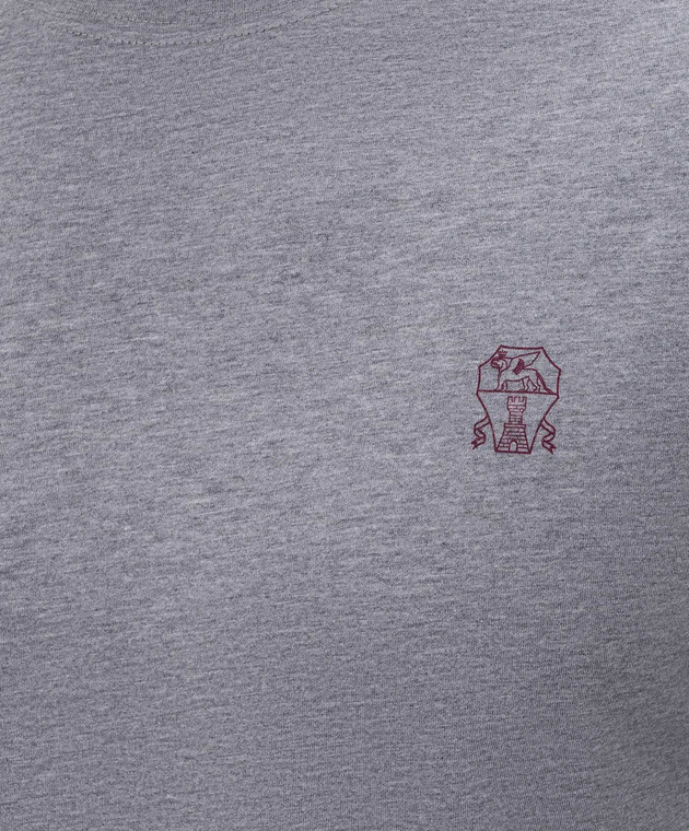 Brunello Cucinelli Футболка серого цвета с принтом эмблемы M0B138440 изображение 5