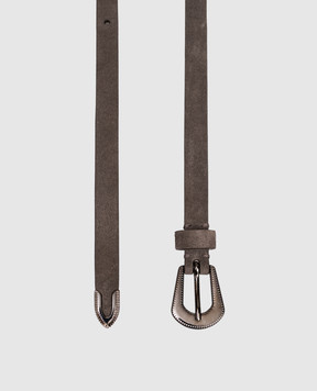 Brunello Cucinelli Коричневый замшевый пояс M0DELC128