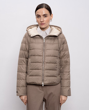 Peserico Коричнева пухова куртка з ланцюжком A2411606957