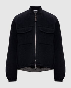 Brunello Cucinelli Сірий бомбер з вовни MD565HZ916