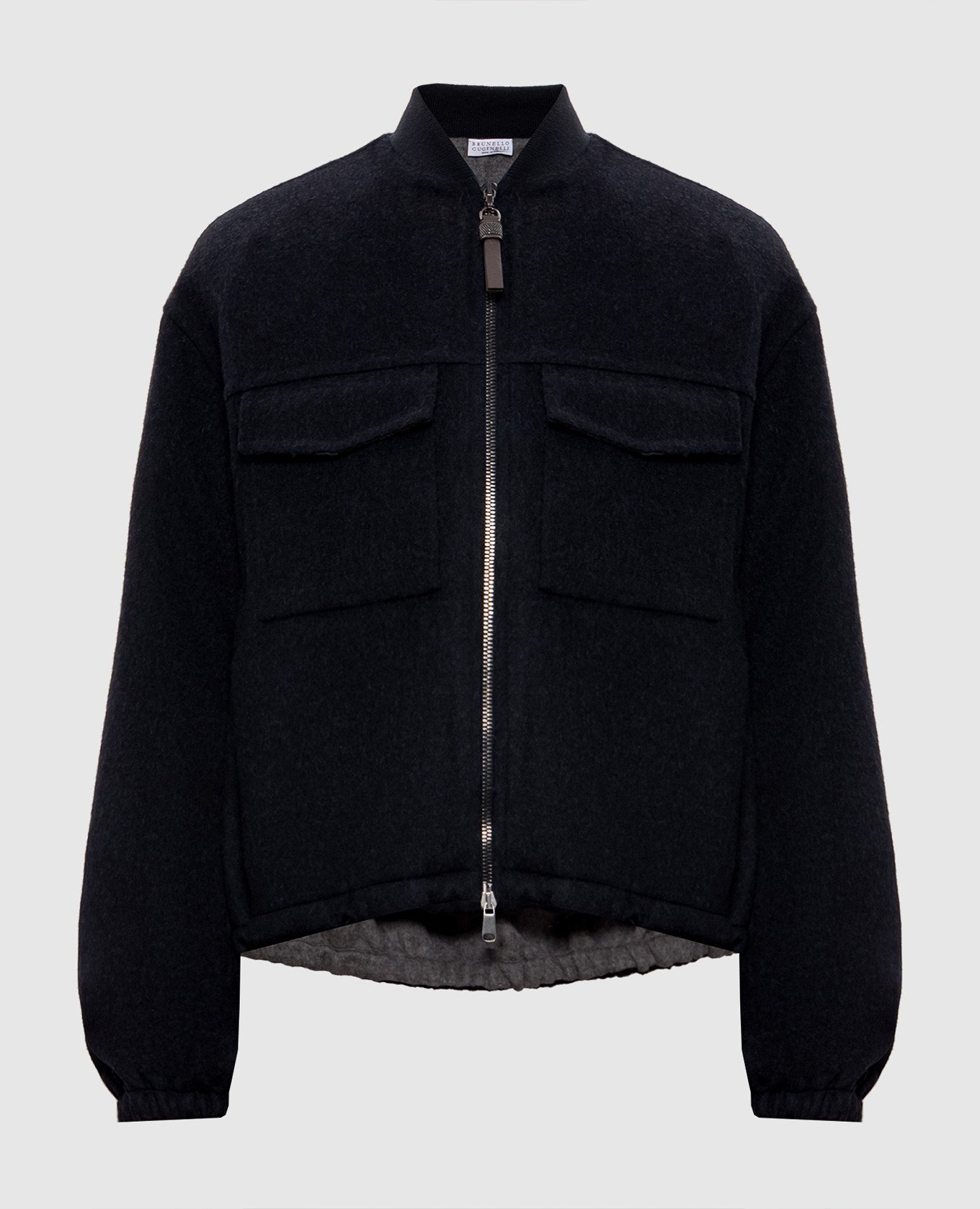 Серый бомбер из шерсти