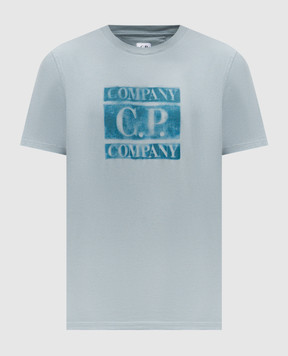C.P. Company Блакитна футболка з логотипом MTS141A110579W