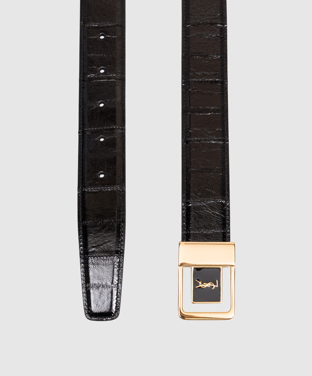 Saint Laurent Черный кожаный пояс Cassandre 732556EABCU изображение 3