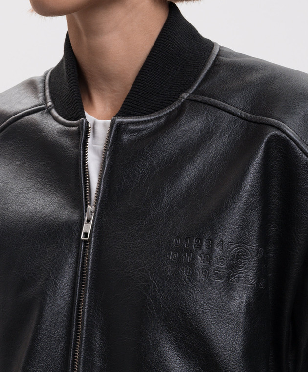 Maison Margiela MM6 Черный бомбер с тиснением логотипа S52AM0358M35455 изображение 5