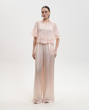 Ermanno Scervino Рожева блуза із шовку з мереживом D482K718APCSQYE