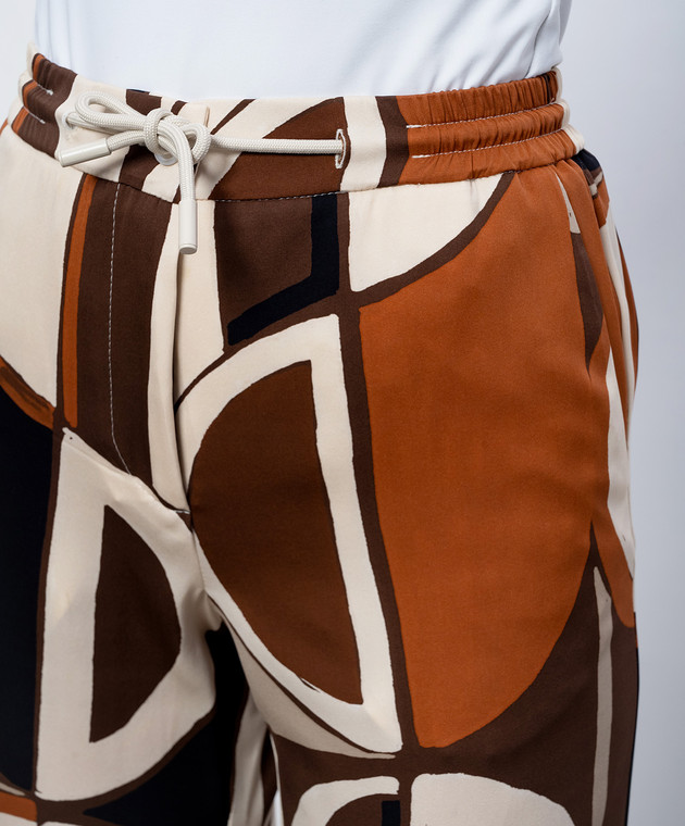 Marco Pescarolo Коричневые брюки из шелка Fency FENCYD5393 изображение 4