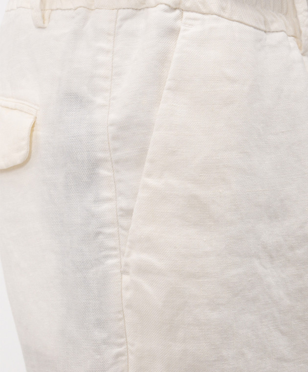 Brunello Cucinelli Шорты цвета айвори из льна M243DU0065 изображение 5