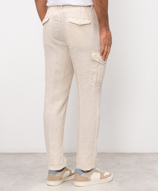 Peserico Бежевые карго из льна R54275T00D02494 изображение 3