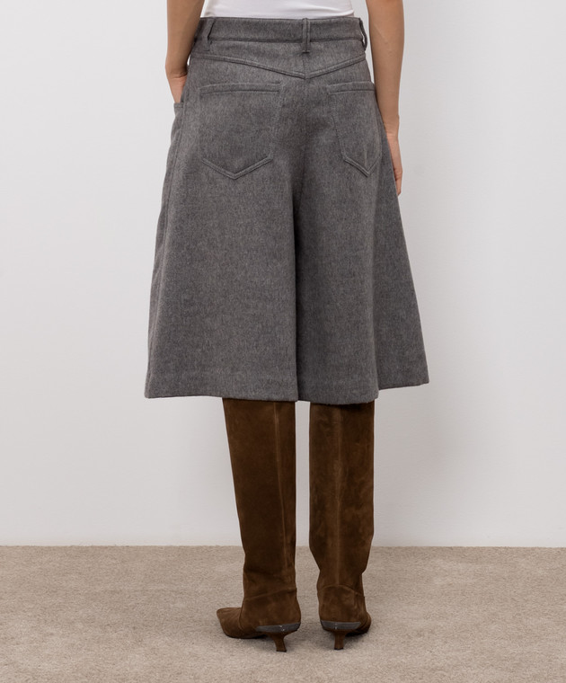 Brunello Cucinelli Сірі бермуди з вовни MP565P9347 зображення 4