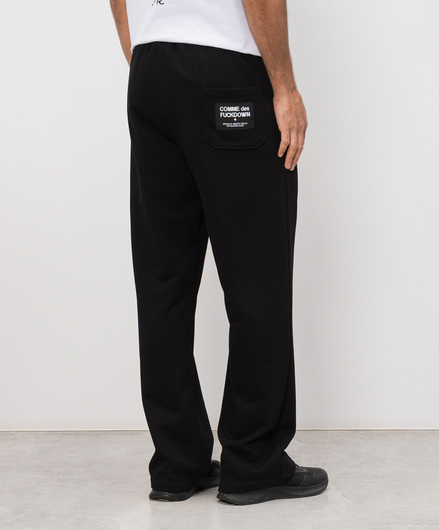 Comme des Fuckdown Чорні спортивні штани з принтом емблеми FMS6CFABM01906 зображення 4
