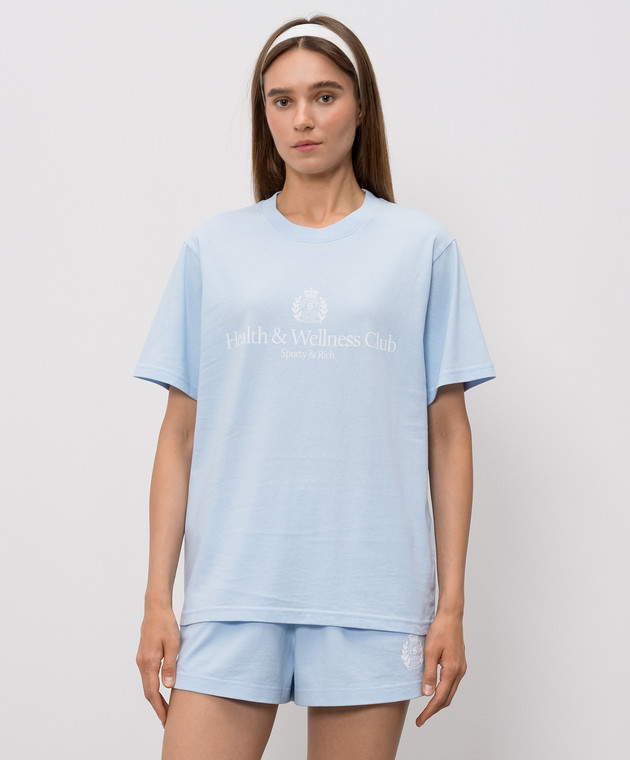 Sporty & Rich Блакитна футболка H&W Crest TO119710241BL90 зображення 3