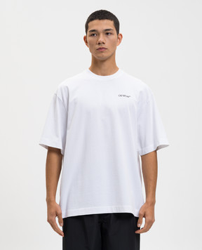Off-White Біла футболка з принтом емблеми 44MAA120F5J013