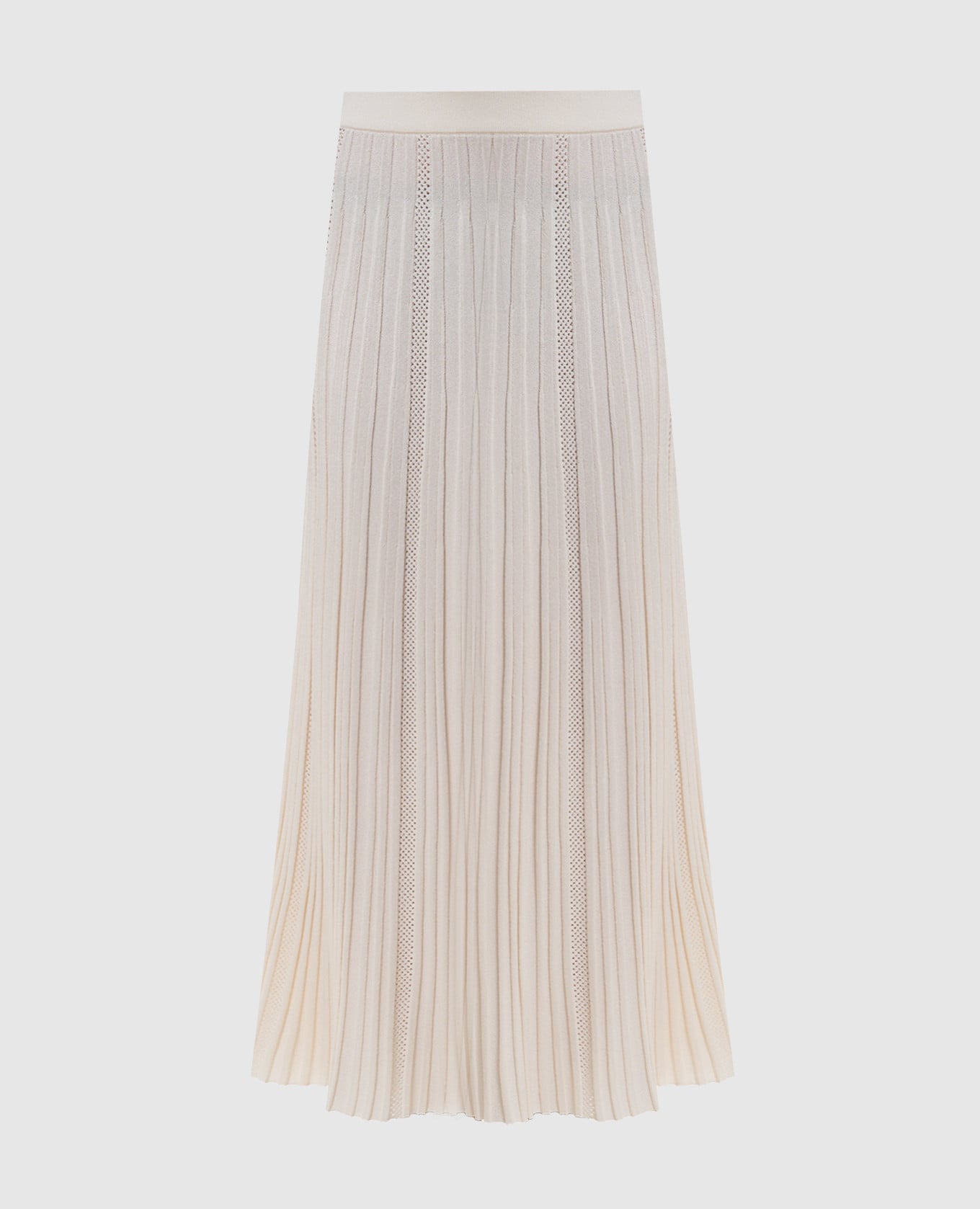 Белая юбка в рубчик