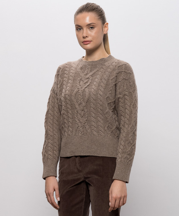 Max Mara Weekend Коричневий светр ALBEN з вовни WKDALBEN зображення 3