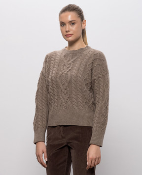 Max Mara Weekend Коричневый свитер ALBEN из шерсти WKDALBEN