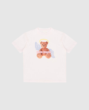 Palm Angels Дитяча рожева футболка з принтом та логотипом PGAA002S26JER001