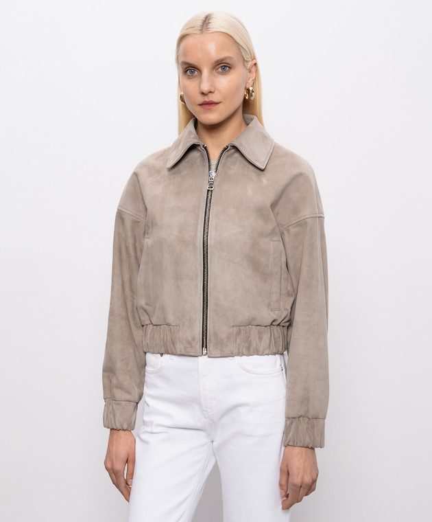 Babe Pay Pls Бежева укорочена замшева куртка 2523SUEDE зображення 3