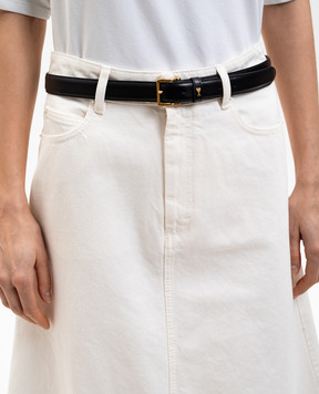 Ami Paris Чорний шкіряний ремінь з емблемою UBL029AL0104