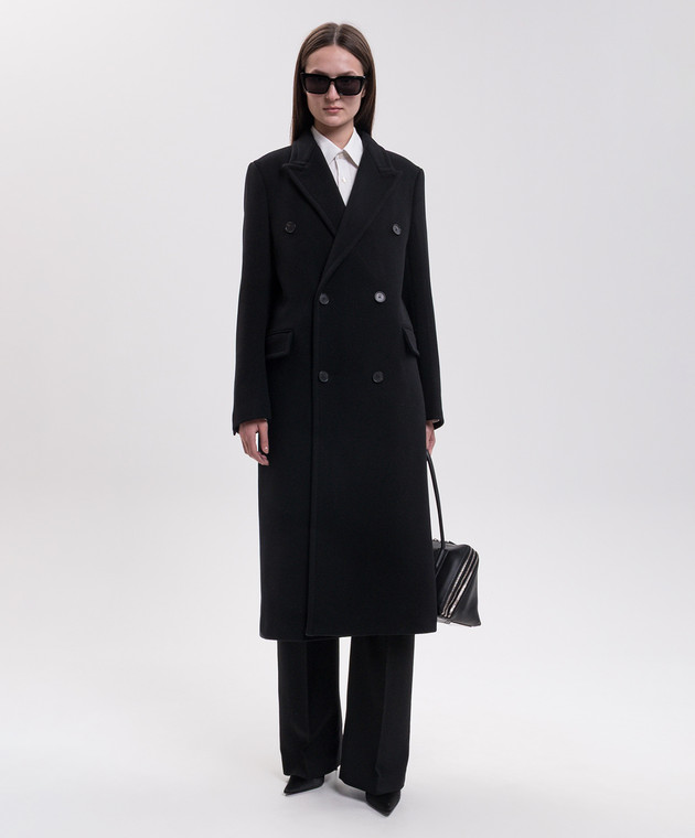 Fendi Чорне двобортне пальто FF6204B1HM зображення 2