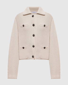 Brunello Cucinelli Кардиган цвета айвори из кашемира M52538506
