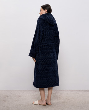 Missoni Home Синий махровый халат Chalk в брендовый узор 1D3AC99718