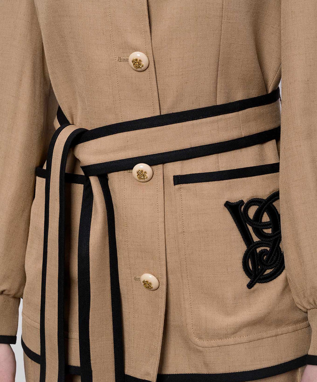 Valentino Коричневий жакет з льоном 8B3CJ3T69EK зображення 5