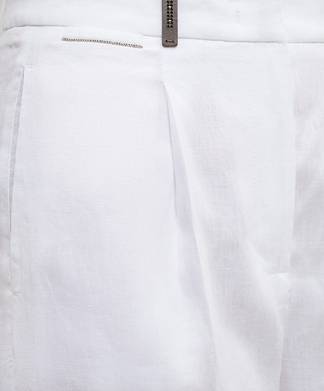 Peserico Білі шорти з льону з відворотами P0432102647 зображення 5