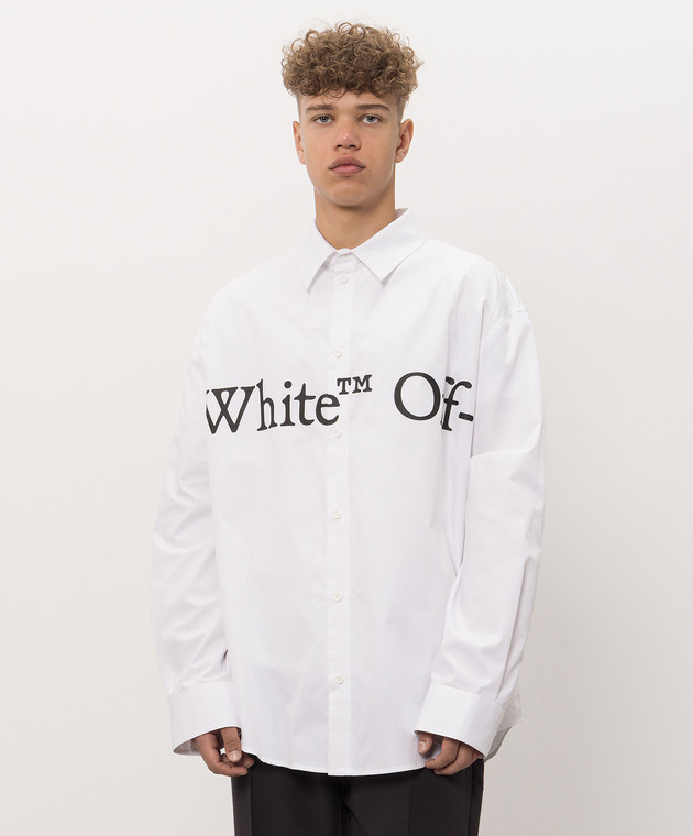Off-White Біла сорочка з контрастним логотипом 44MGE055F26F003 зображення 2
