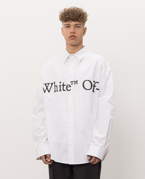 Off-White Белая рубашка с контрастным логотипом 44MGE055F26F003
