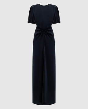 Victoria Beckham Синя сукня максі з драпіруванням 1126WDR007004A