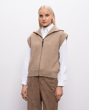 Brunello Cucinelli Коричневий жилет з кашеміру M12237846P