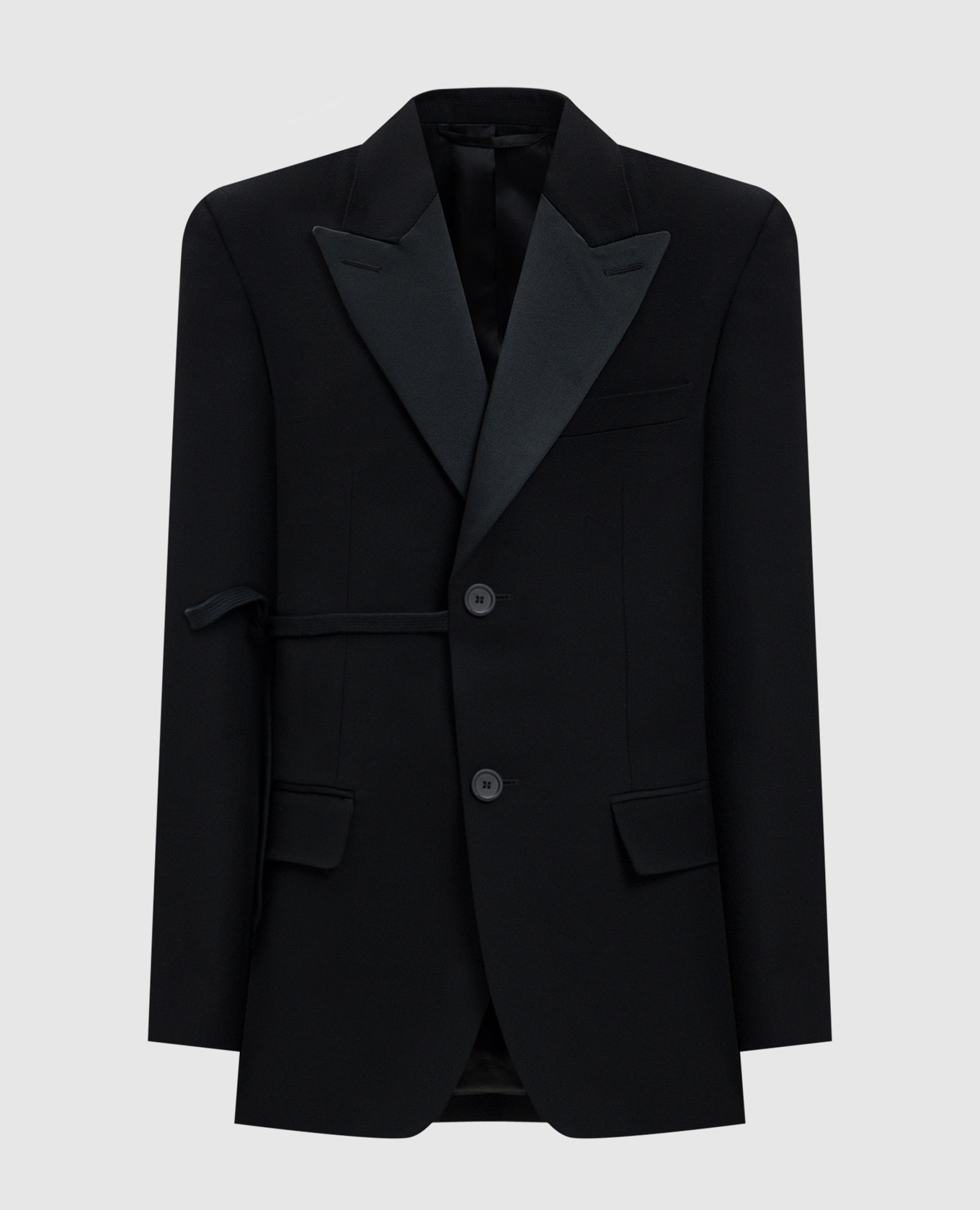 Чорний жакет з вовни