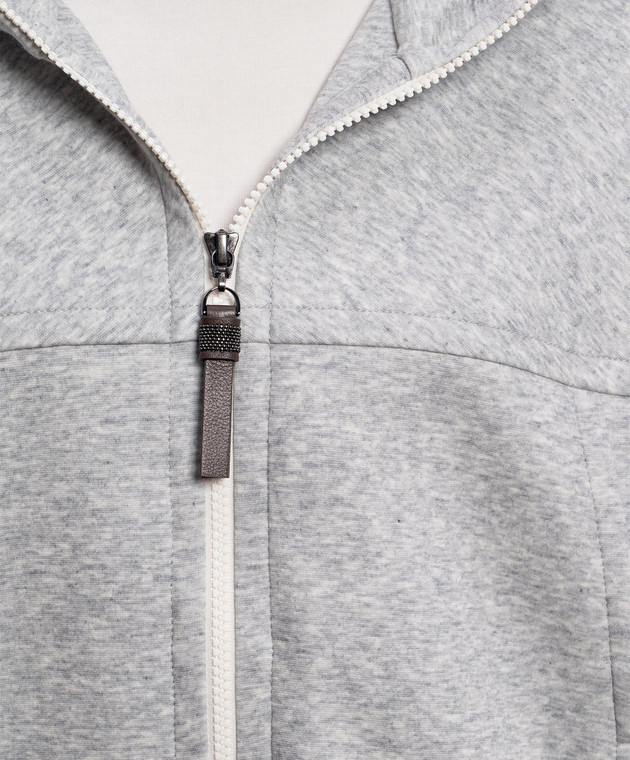 Brunello Cucinelli Серая меланжевая спортивная куртка MP991B2O06 изображение 4